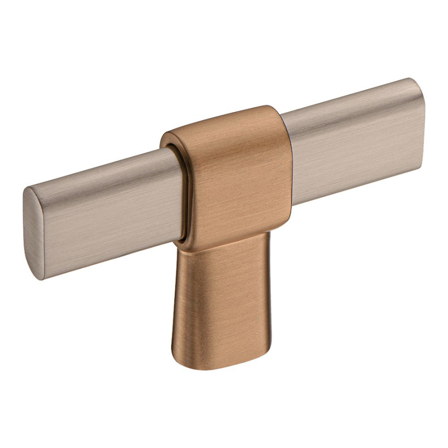Ручка-кнопка, 71-Light Bronze-Brushed Nikel, металл, светлая медь/никель