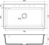 Мойка Rivelato FONDE 8638, 860х510х225мм, черный