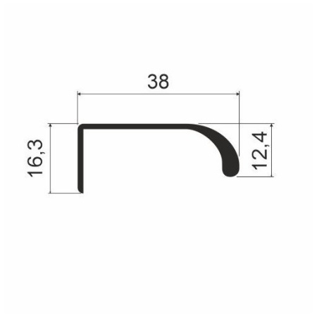 Ручка торцевая RP02, L=200мм, металл, латунь