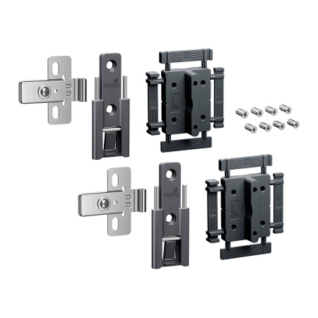 Комплект средних петель WingLine L, быстрого монтажа, с регулировкой, антрацит, 2 шт.