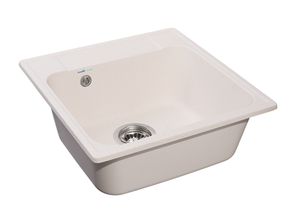 Мойка GranFest QUARZ 48, 478х478 мм, белый (квадратная, без сифона)