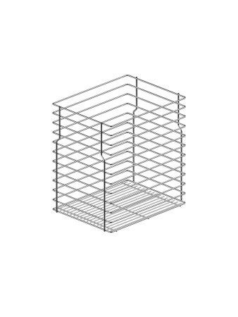 Корзина для белья, фасад 400мм, 324х420х453мм, нижнее крепление, хром, без направляющих, Cargo, Reis