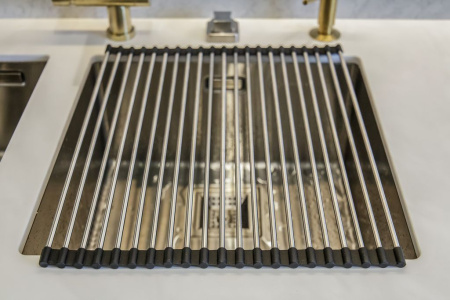 Ролл-мат для мойки с силиконом ROLL-03-IN, нержавеющая сталь/черный