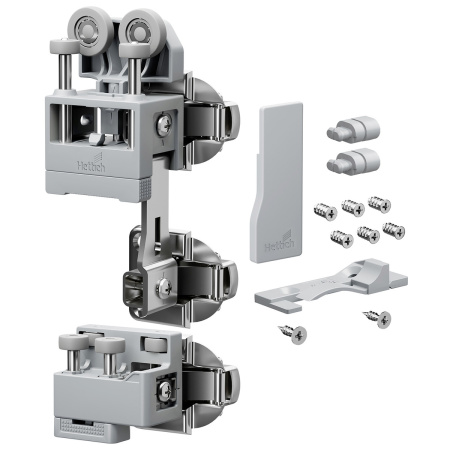 Комплект фурнитуры WingLine L, 25кг, самозакрывание, с ниж. напр. элементом, серый, правый