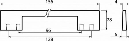 Ручка-скоба, 177,  96/128мм, металл, хром
