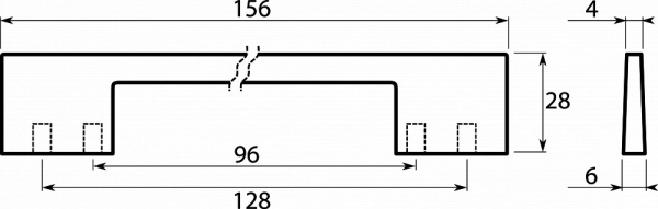 Ручка-скоба, 177,  96/128мм, металл, хром