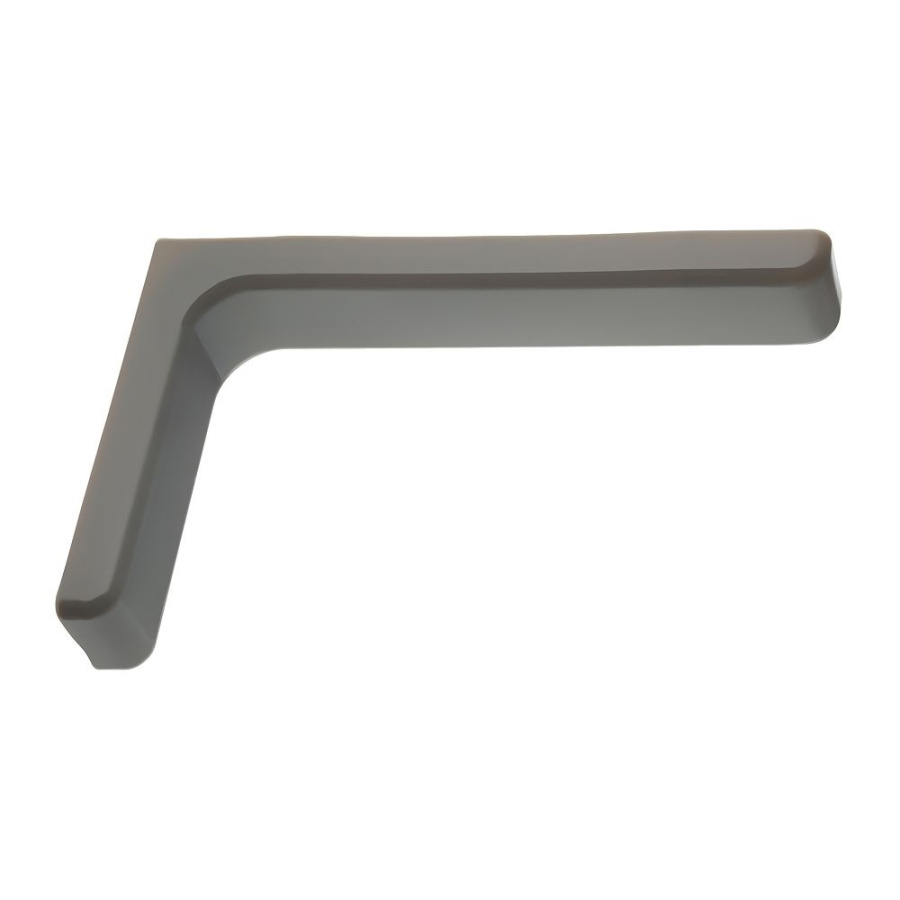 Полкодержатель Г-образный, L=180мм, сталь/пластик, серый, без крепежа, Китай