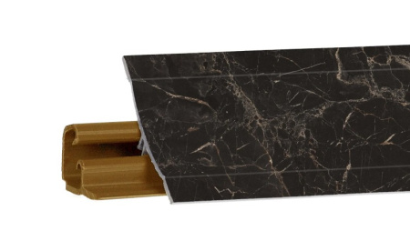 Плинтус LB-23, мрамор марквина черный матовый, 3000мм, Россия