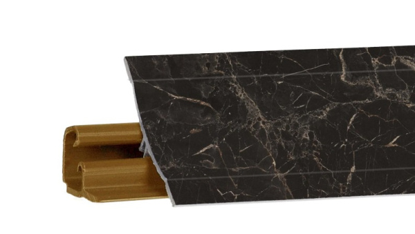 Плинтус LB-23, мрамор марквина черный матовый, 3000мм, Россия