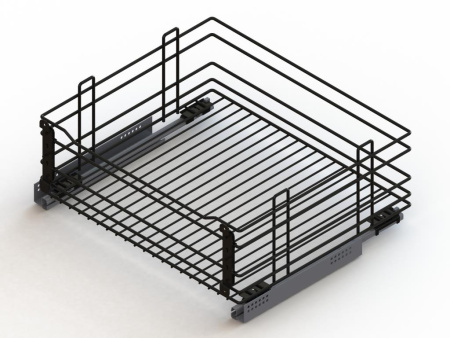 Корзина выкатная 600мм, 545х485х235мм, без направляющих, с креплением, черный
