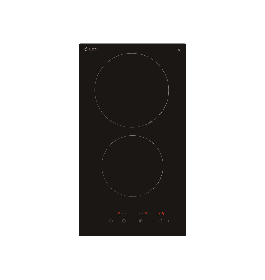 Варочная панель EVH 3020B BL, 30см, стеклокерамика, черный матовый, Lex