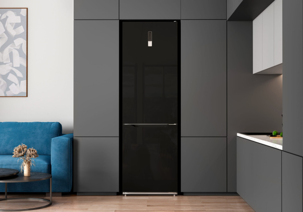 Холодильник отдельностоящий двухкамерный LKB185BLGIDMAX, черный/стекло, Lex