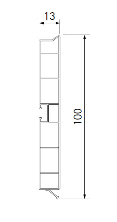 Цоколь пластиковый, h=100мм, L=4000мм, алюминий, VOLPATO