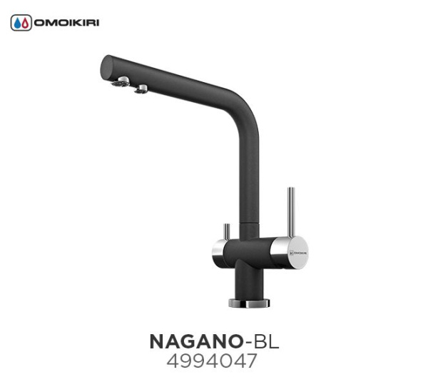 Смеситель Nagano-BL, латунь/гранит, черный/хром