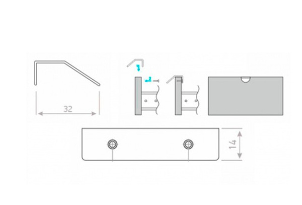 Ручка-профиль, CТ2, 32мм, металл, белый