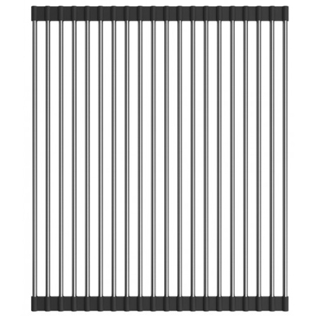 Ролл-мат для мойки с силиконом ROLL-01-IN, нержавеющая сталь/черный