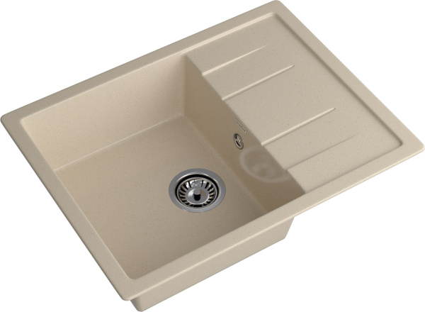 Мойка GranFest QUADRO 650L с крылом, 650х500 мм, кашемир