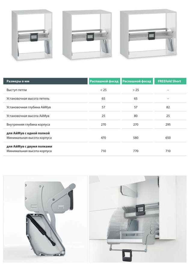 Выдвижная система Ай Мув в базу 800мм, 1 полка, в верхний шкаф, с довод., антрацит, Kessebohmer