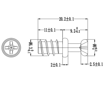 Болт Р-ТЕК, 6,3х11мм, сталь, с покрытием, HISSEN
