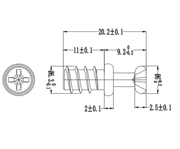 Болт Р-ТЕК, 6,3х11мм, сталь, с покрытием, HISSEN
