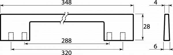 Ручка-скоба, 177, 288/320мм, металл, хром
