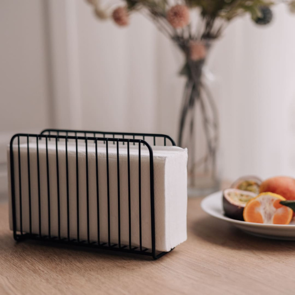 Салфетница, 195х68х133мм, металл, черный матовый