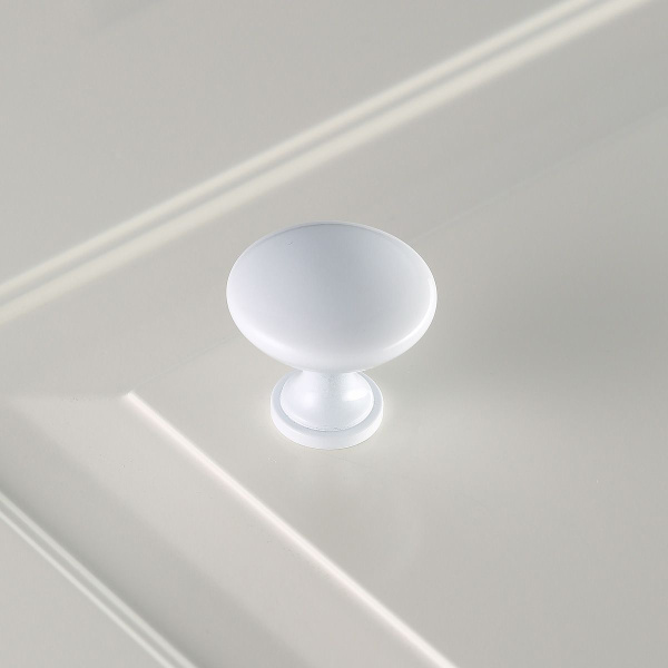 Ручка-кнопка, TERNI, d=30мм, металл, белый глянцевый, GTV