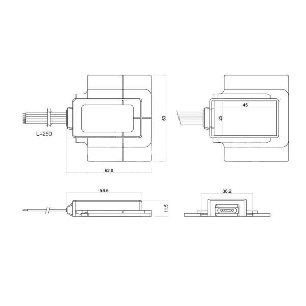 Выключатель с сенсором, 12В, max 60Вт, IP44, диммер, на касание, провод 0,25м, DZs-7d