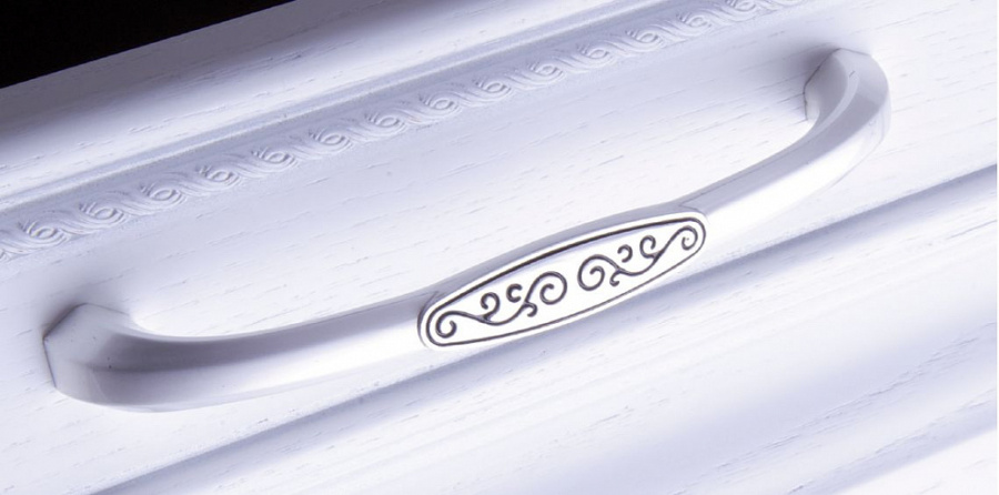 Ручка-скоба, 190, 96мм, металл, серебро с орнаментом