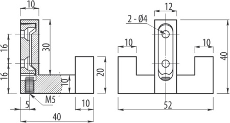 Крючок, WZ-К2202, двухрожковый, металл, черный, GTV
