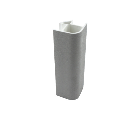 Угол 90* для цоколя универсальный, h=100мм, пластик, бетон светлый, Россия