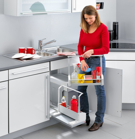 Выдвижная система в базу на 400мм, 245x459x395мм, с 2-мя переносными емкостями, Carry