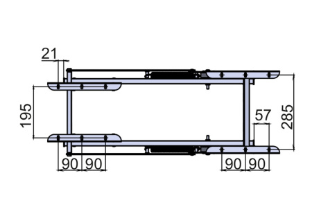 Механизм для раздвижения стола "Сан Ремо", без доводчика, сталь, черная шагрень (серый), Россия