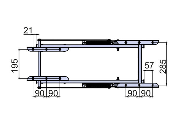 Механизм для раздвижения стола "Сан Ремо", без доводчика, сталь, черная шагрень (серый), Россия