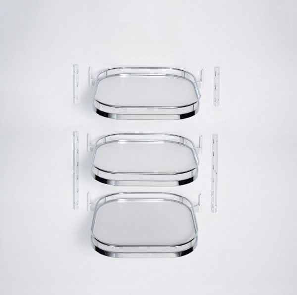 Карусель c 3 полками ТорнМоушн, дно серое, антислип, в шкаф на 600мм, титан, Kessebohmer