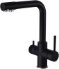 Смеситель GranFest Quarz Z-5423, с краном питьевой воды, черный