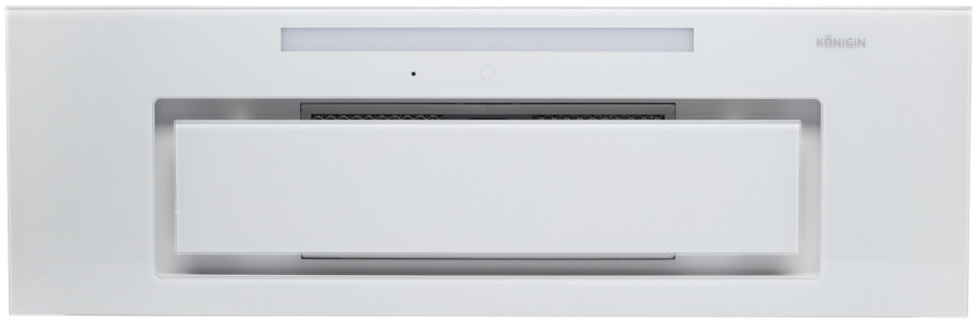 Вытяжка полновстраиваемая Navi Glass, 90см, б/угольного фильтра, белый/белое стекло, ПДУ, Konigin