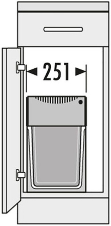 Система сортировки "Tandem", 2х15л, 251х480х400мм, в шкаф 300мм, пластик, темно-серый