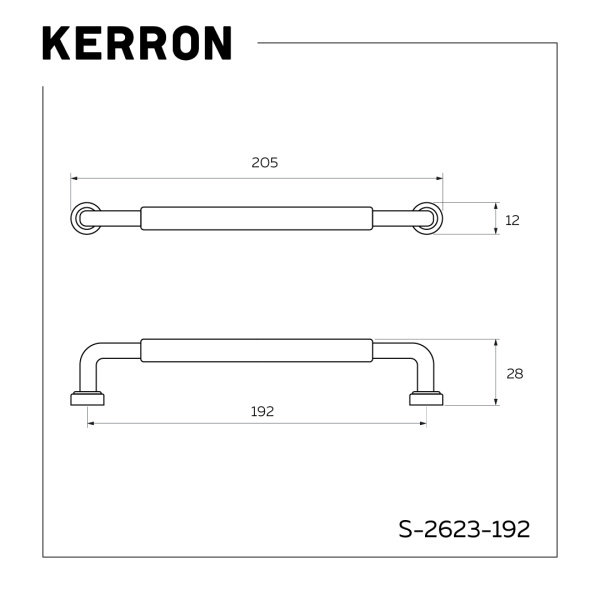 Ручка-скоба, 2623, 192мм, металл, графит