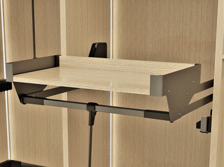 Пантограф Конеро, 625-808мм, нагрузка 12 кг, с креплением под полку, шампань, Kessebohmer