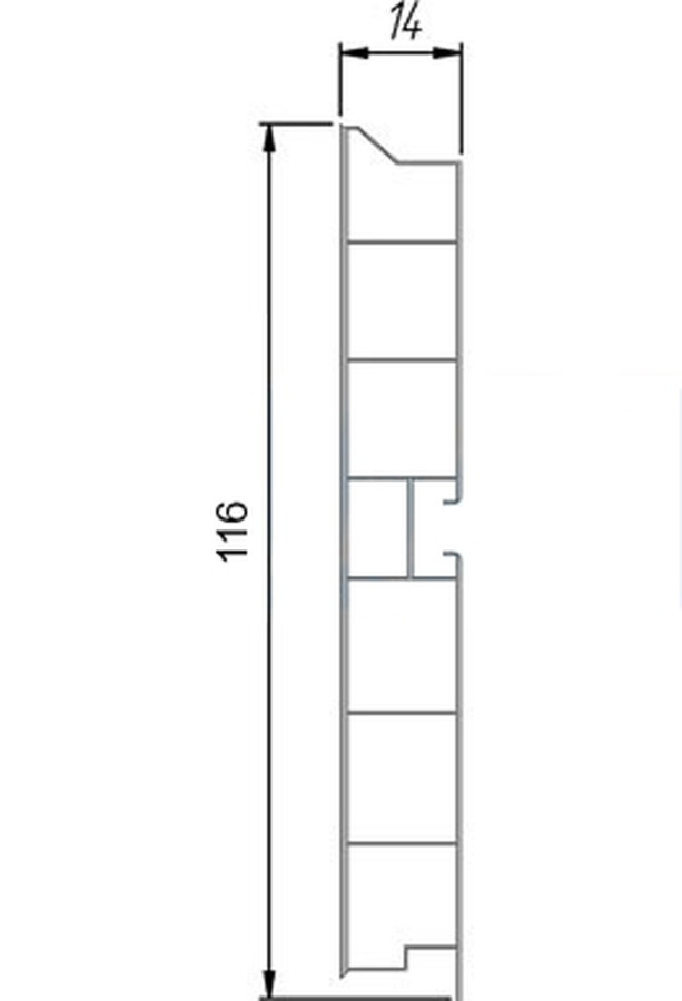 Цоколь пластиковый, h=120мм, L=4000мм, пластик, белый матовый, Россия