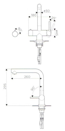 Смеситель Takamatsu, нержавеющая сталь, нержавеющая сталь