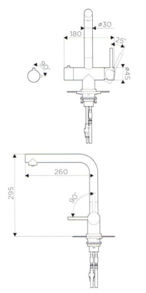 Смеситель Takamatsu, нержавеющая сталь, нержавеющая сталь