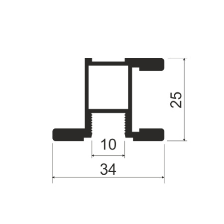 Профиль-ручка закрытая L=5400мм, титан