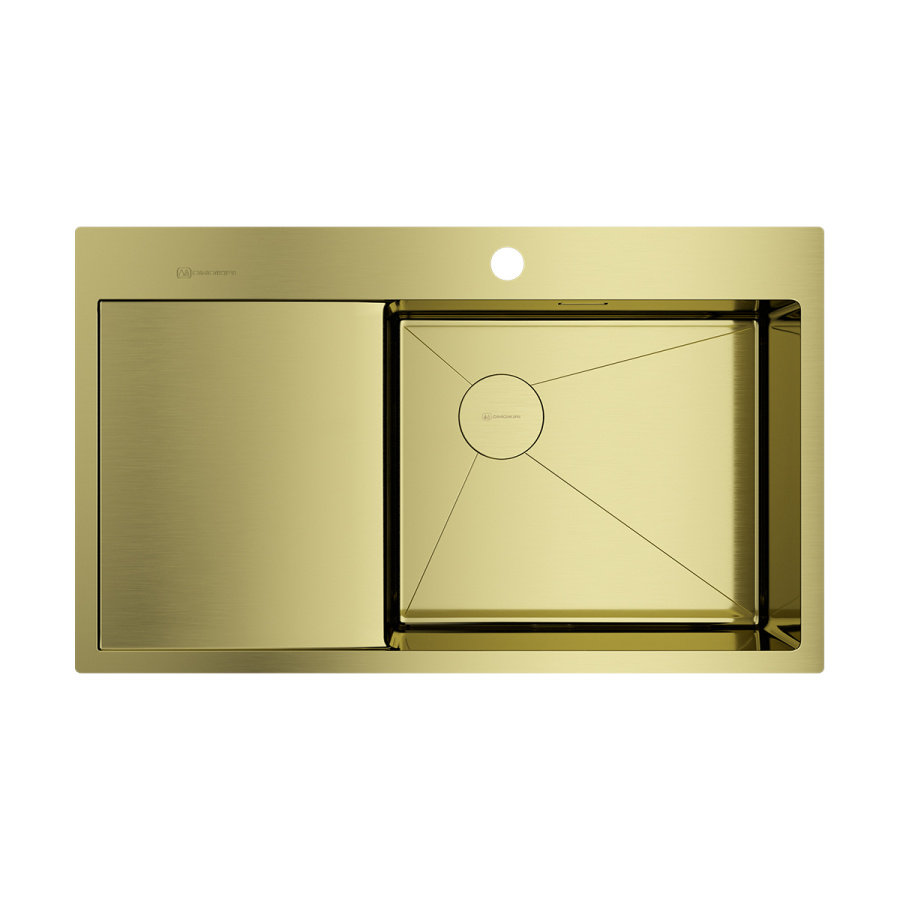 Мойка Akisame 86-R Side-LG, нержавеющая сталь, светлое золото