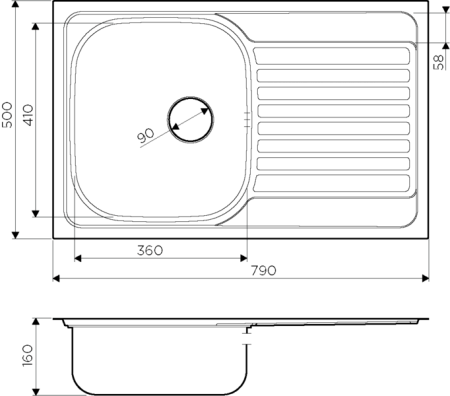 Мойка Kashiogawa 79-IN, нержавеющая сталь, нержавеющая сталь