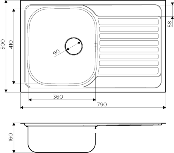Мойка Kashiogawa 79-IN, нержавеющая сталь, нержавеющая сталь