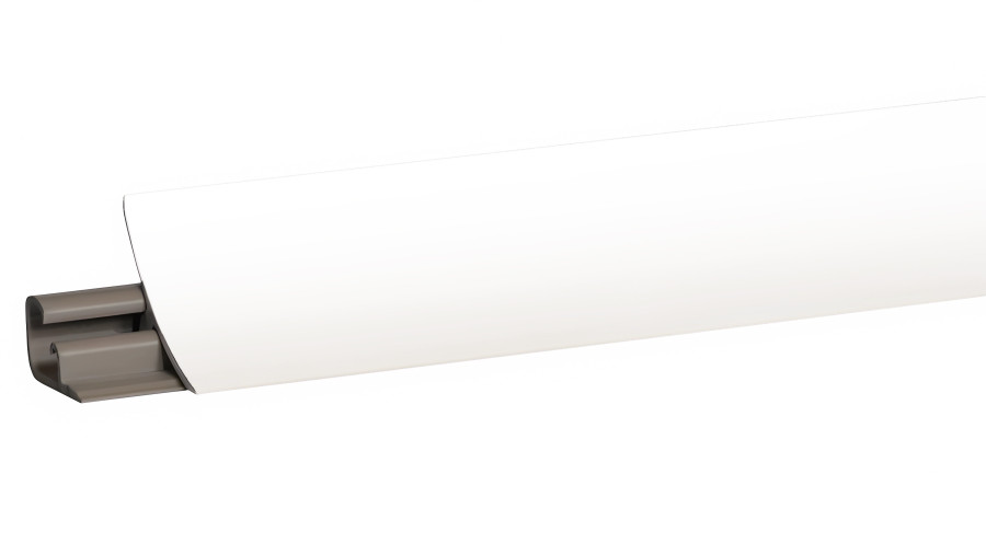 Плинтус LB-23 Lira, L=3000мм, пластик/алюминий, белый матовый