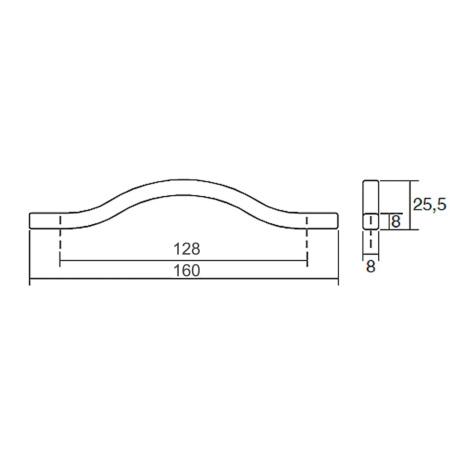 Ручка-скоба, BRAVE, 0452128FM23, 128мм, металл, серый металлик, Viefe