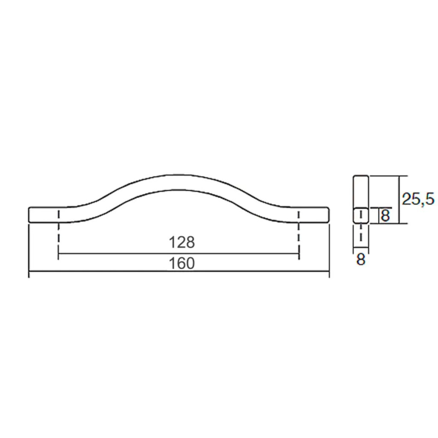 Ручка-скоба, BRAVE, 0452128FM23, 128мм, металл, серый металлик, Viefe